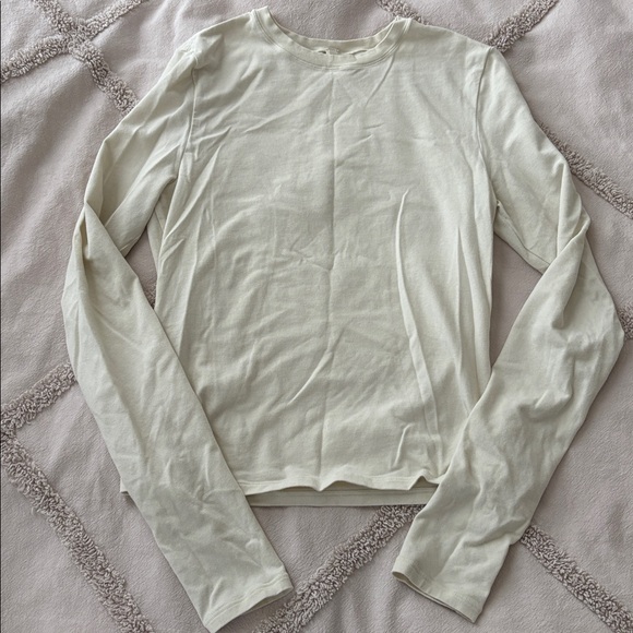 Skims COTTON JERSEY LONG SLEEVE T-SHIRT | BONE - BONE / M x 1 - Picture 11 of 12